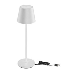 V-TAC Lampada LED da Tavolo 1.5W Colore Bianco in Alluminio con caricatore Wireless e Touch Dimmerabile 3000K IP54