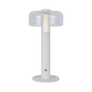 V-TAC Lampada LED da Tavolo 1W Colore Bianco e Bianco Trasparente Ricaricabile con USB C Touch Dimmerabile 3000K