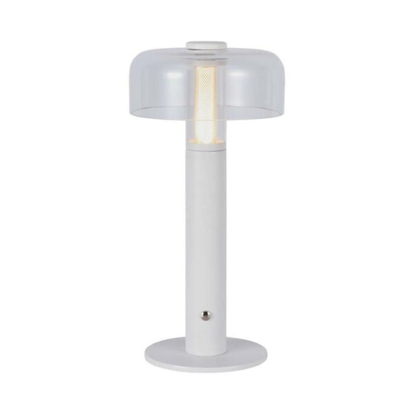 V-TAC Lampada LED da Tavolo 1W Colore Bianco e Bianco Trasparente Ricaricabile con USB C Touch Dimmerabile 3000K