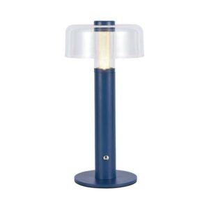 V-TAC Lampada LED da Tavolo 1W Colore Blu Morandi sabbia e Bianco Trasparente Ricaricabile con USB C Touch Dimmerabile 3000K