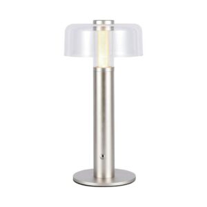 V-TAC Lampada LED da Tavolo 1W Colore Champagne e Bianco Trasparente Ricaricabile con USB C Touch Dimmerabile 3000K