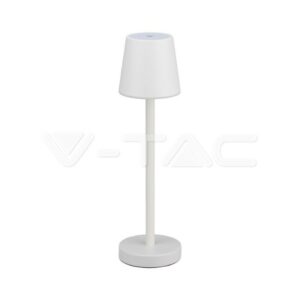 V-TAC Lampada LED da Tavolo 3W Colore Bianco ricaricabile con Micro-USB Touch Dimmerabile 3000K