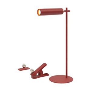 V-TAC Lampada LED da Tavolo Magnetica 3W Colore Rosso Ricaricabile con USB C Touch Dimmerabile 4000K