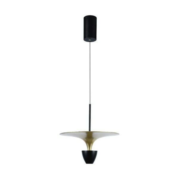 V-TAC Lampadario LED 9W dal Design Moderno 30*320*100Cm Colore Verniciato Oro e Nero 3000K