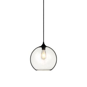 V-TAC Lampadario LED a Sfera in Vetro con Portalampada E27 (Max 60W) Colore Trasparente