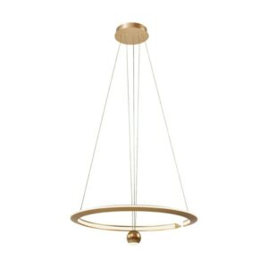 V-TAC Lampadario LED a Sospensione Circolare 46W in Metallo Colore Oro spazzolato d: 60cm h: 15cm 3000K