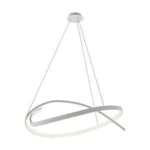 V-TAC Lampadario LED a Sospensione Circolare 48W in Metallo Colore Bianco 80*120cm 3000K Triac Dimmerabile