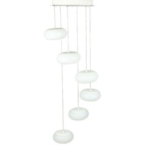 V-TAC Lampadario LED a Sospensione Composto da 6 Tondi 72W in Metallo Colore Bianco 3000K Triac Dimmerabile