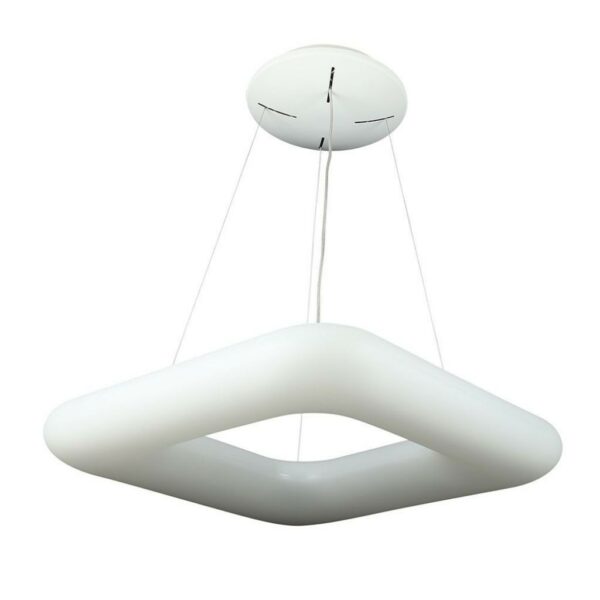 V-TAC Lampadario LED a Sospensione Quadrato 42W con Telecomando Cambio Colore 3 in 1 Corpo Bianco l: 60cm h:120cm Dimmerabile