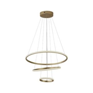 V-TAC Lampadario LED a Sospensione con 3 Cerchi 32W in Metallo Colore Oro 60*40*20cm 3000K