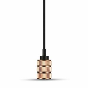 V-TAC Lampadario LED in Metallo con Portalampada E27 (Max 60W) Colore Oro Rosa