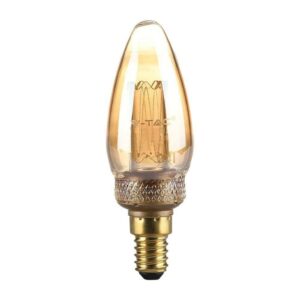 V-TAC Lampadina LED E14 2W Candela Filamento Ambrato Art 1800K