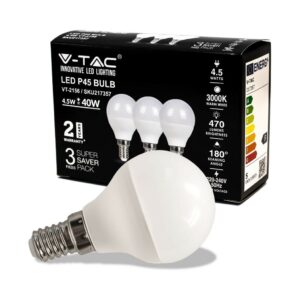 V-TAC Lampadina LED E14 4,5W P45 2700K (Box 3 Pezzi)