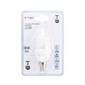 V-TAC Lampadina LED E14 5,5W a Candela 4000K (Blister 1 Pezzo)