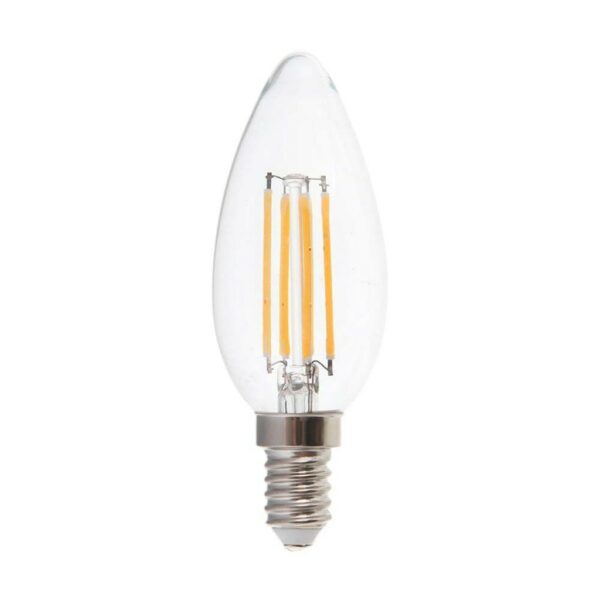 V-TAC Lampadina LED E14 6W 130LM/W Candela Filamento 3000K