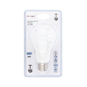 V-TAC Lampadina LED E27 11W A60 2700K (Blister 1 Pezzo)