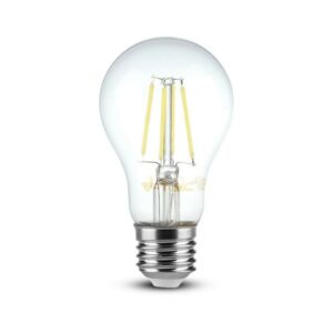 V-TAC Lampadina LED E27 4W 100LM/W A60 Filamento 6400K