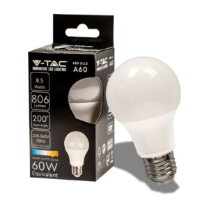 V-TAC Lampadina LED E27 8,5W A60 3000K