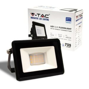 V-TAC PRO Faro LED Chip Samsung 10W Colore Nero 6500K IP65