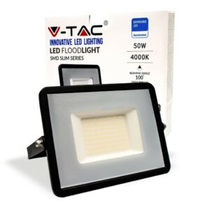 V-TAC PRO Faro LED SMD Chip Samsung 50W Colore Nero 4000K IP65