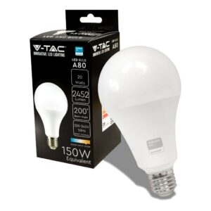 V-TAC PRO Lampadina LED Chip Samsung E27 20W 120LM/W A80 3000K