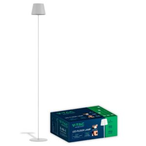 V-TAC Piantana LED 4W Colore Bianco in Alluminio con Touch Dimmerabile Altezza regolabile 3in1 3000K IP54