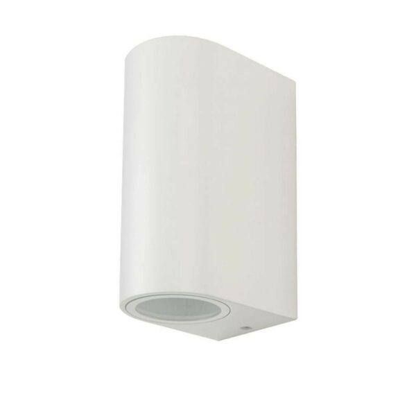 V-TAC Portafaretto LED Doppio da Muro 2*GU10 e GU5.3 (MR16) Arrotondato in Alluminio Colore Bianco IP44