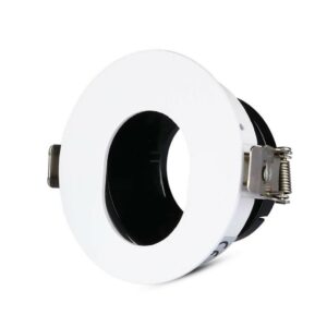 V-TAC Portafaretto LED da Incasso GU10 Rotondo Orientabile con Foro Ovale Colore Bianco con Interno Nero