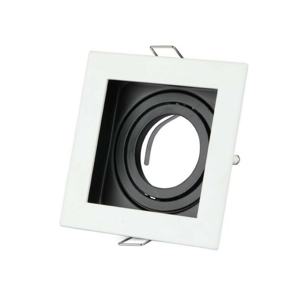 V-TAC Portafaretto LED da Incasso Quadrato GU10 e GU5.3 (MR16) Colore Bianco Orientabile