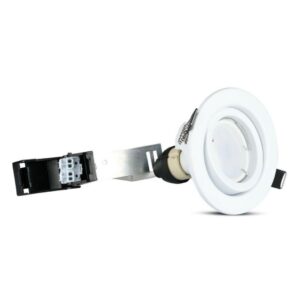 V-TAC Portafaretto LED da Incasso Rotondo 5W con Faretto GU10 Colore Bianco 6400K (Confezione 3 Pezzi)