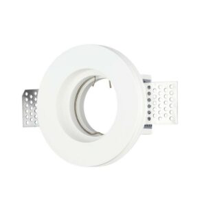 V-TAC Portafaretto LED da Incasso Rotondo GU10 e GU5.3 (MR16) Corpo in Gesso Bianco