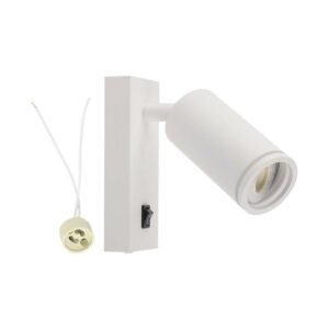 V-TAC Portafaretto LED da Muro GU10 Orientabile con interruttore e Portalampada Colore Bianco