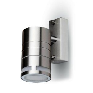 V-TAC Portafaretto LED da Muro Rotondo GU10 (Max 35W) Colore Metallico IP44