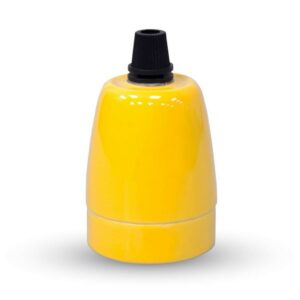 V-TAC Portalampada in Porcellana E27 (Max 60W) Colore Giallo