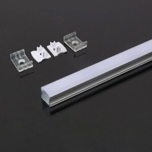 V-TAC Profilo in Alluminio Colore Bianco per Strip LED (Max l: 12,5mm) 2000 x 17,2 x 14,4mm