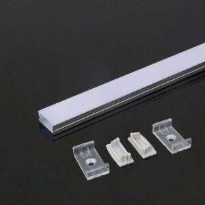 V-TAC Profilo in Alluminio Colore Bianco per Strip LED (Max l: 21,5mm) 2000 x 23,5 x 9,8mm