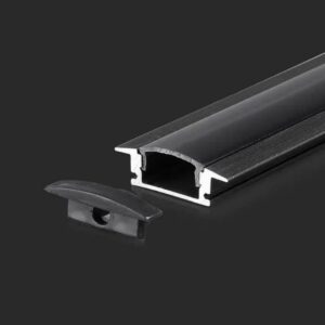 V-TAC Profilo in Alluminio Colore Nero per Strip LED 2000 x 24,7 x 7mm