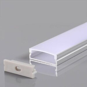 V-TAC Profilo in Alluminio Colore Silver per Strip LED (Max l: 12,4mm) Copertura Satinata 2000x30x10mm