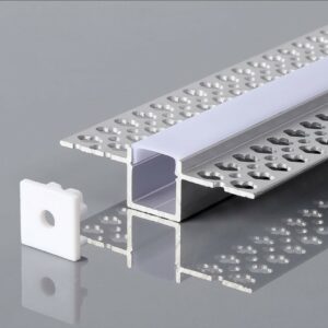 V-TAC Profilo in Alluminio Colore Silver per Strip LED a Incasso (Max l: 12,4mm) Copertura Satinata 2000x55x15mm