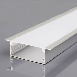 V-TAC Profilo in Alluminio Colore Silver per Strip LED a incasso (Max l: 12,4mm) Copertura Satinata 2000x50x20mm