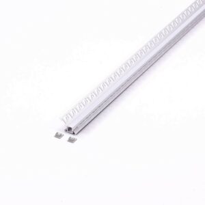 V-TAC Profilo in Alluminio Colore Silver per Strip LED ad Incasso per Cartongesso Angolare Interno (Max l: 9,5mm) Copertura Satinata 2000 x 45,4mm