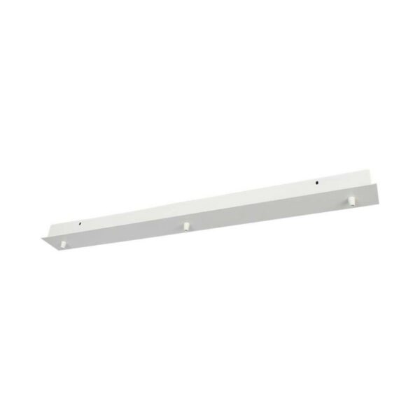 V-TAC Rosone per Lampadario in Acciaio Lineare 800*70*43mm con 3 Fori Colore Bianco opaco