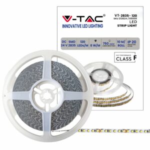 V-TAC Strip LED SMD2835 7,5W/m 10m 120 LED/m 6500K 24V IP20 10mm