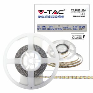 V-TAC Strip LED SMD3528 17W/m 5m 12V 3000K IP20 10mm