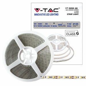 V-TAC Strip LED SMD5050 11W/m 5m 60 LED/m 12V 3000K IP65 10mm