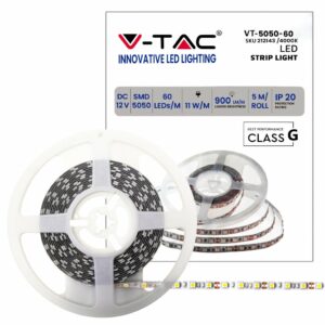 V-TAC Strip LED SMD5050 11W/m 5m 60 LED/m 12V 4000K IP20 10mm