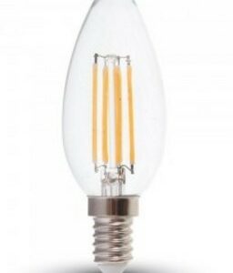 V-TAC VT-1986D Lampadina LED E14 4W Candela filamento dimmerabile - Bianco Caldo 2700K - SKU 4365