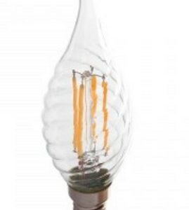 V-TAC VT-1995 Lampadina LED E14 4W Candela fiamma Twist filamento - Bianco naturale 4500K - SKU 4431