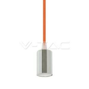 V-TAC VT-7338 Lampadario a sospensione in metallo con portalampada per lampadine E27 - Colore cavo arancione - SKU 3788