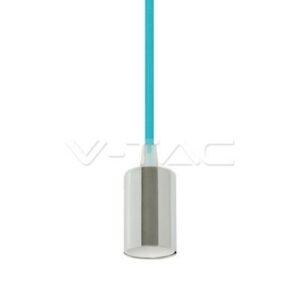 V-TAC VT-7338 Lampadario a sospensione in metallo con portalampada per lampadine E27 - Colore cavo azzurro - SKU 3787